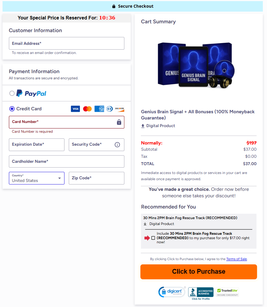 Genius Brain Signal order now official checkout page